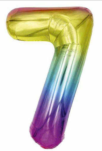 Picture of FOIL BALLOON NUMBER 7 MULTI COLOUR 25 INCH